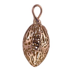 18 Karat Rose Gold Gr. 7.40, Cow Hide Leather, Necklace