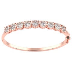 18 Karat Roségold Halo Diamant-Armreif '3 1/4 Karat'