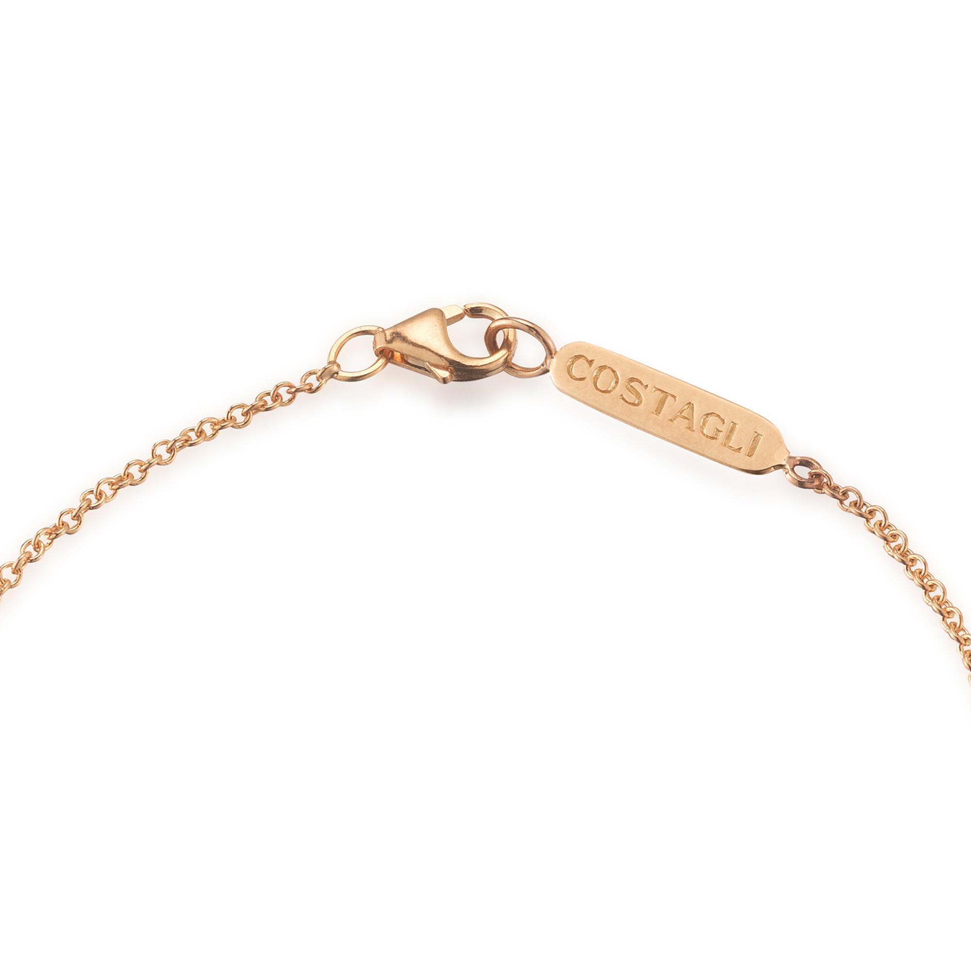 Contemporary Paolo Costagli 18 Karat Rose Gold Handmade Natalie Station Bracelet
