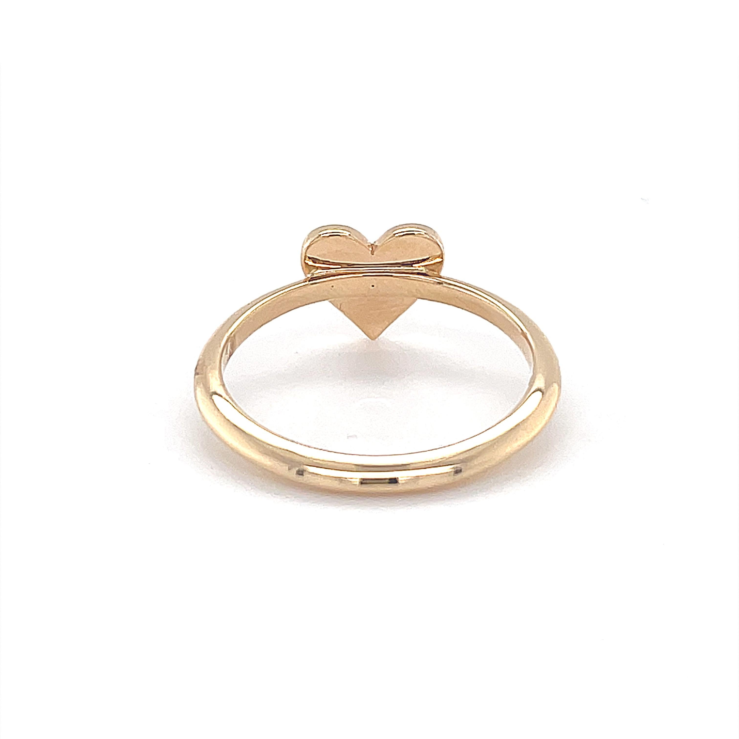 Women's 18 Karat Rose Gold Heart Shape Diamond Fashion Ring For Sale