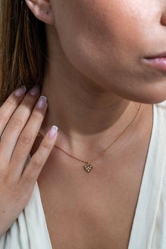 18 Karat Rose Gold Heart Shape Diamond Pendant
