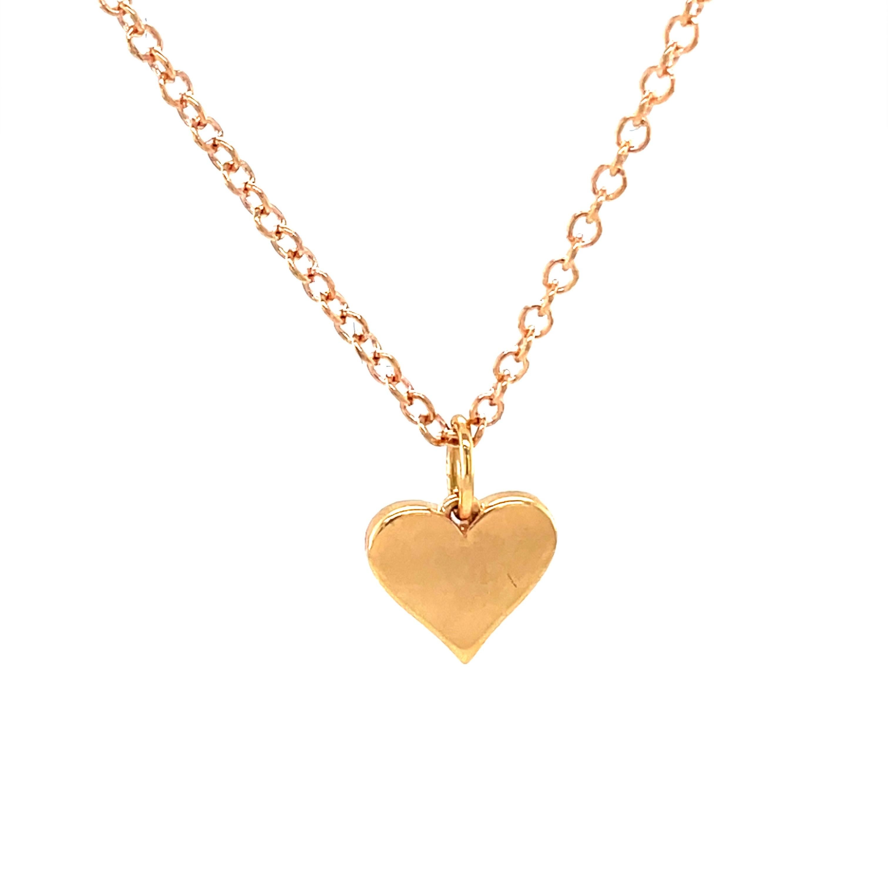 Women's 18 Karat Rose Gold Heart Shape Diamond Pendant For Sale