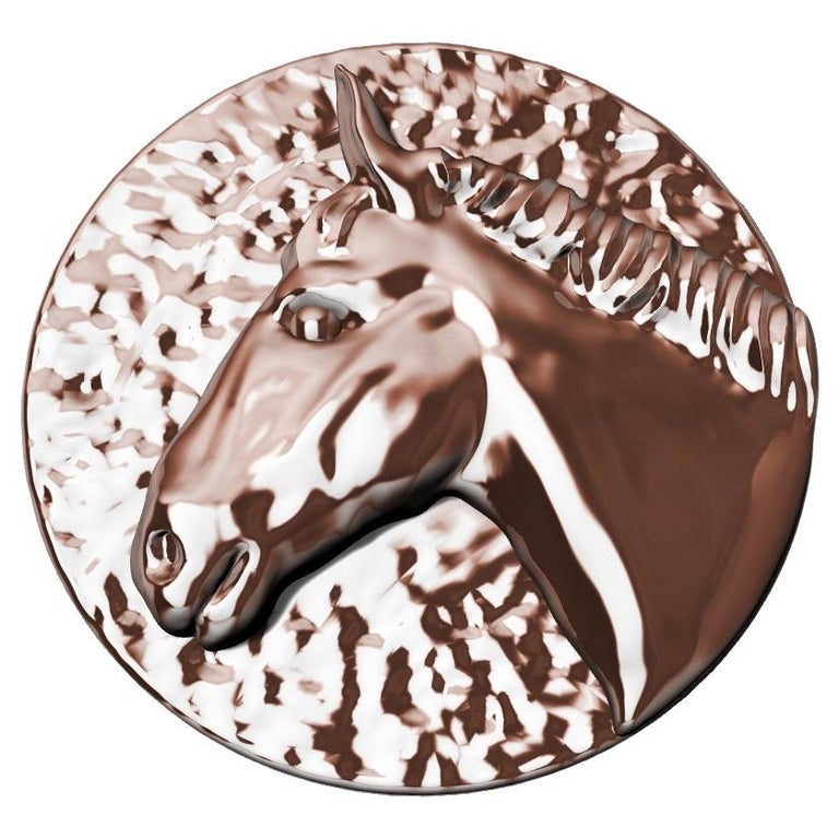 For Sale:  18 Karat Rose Gold Horse Signet Ring