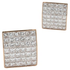 18 Karat Rose Gold Invisible Set Stud Earrings