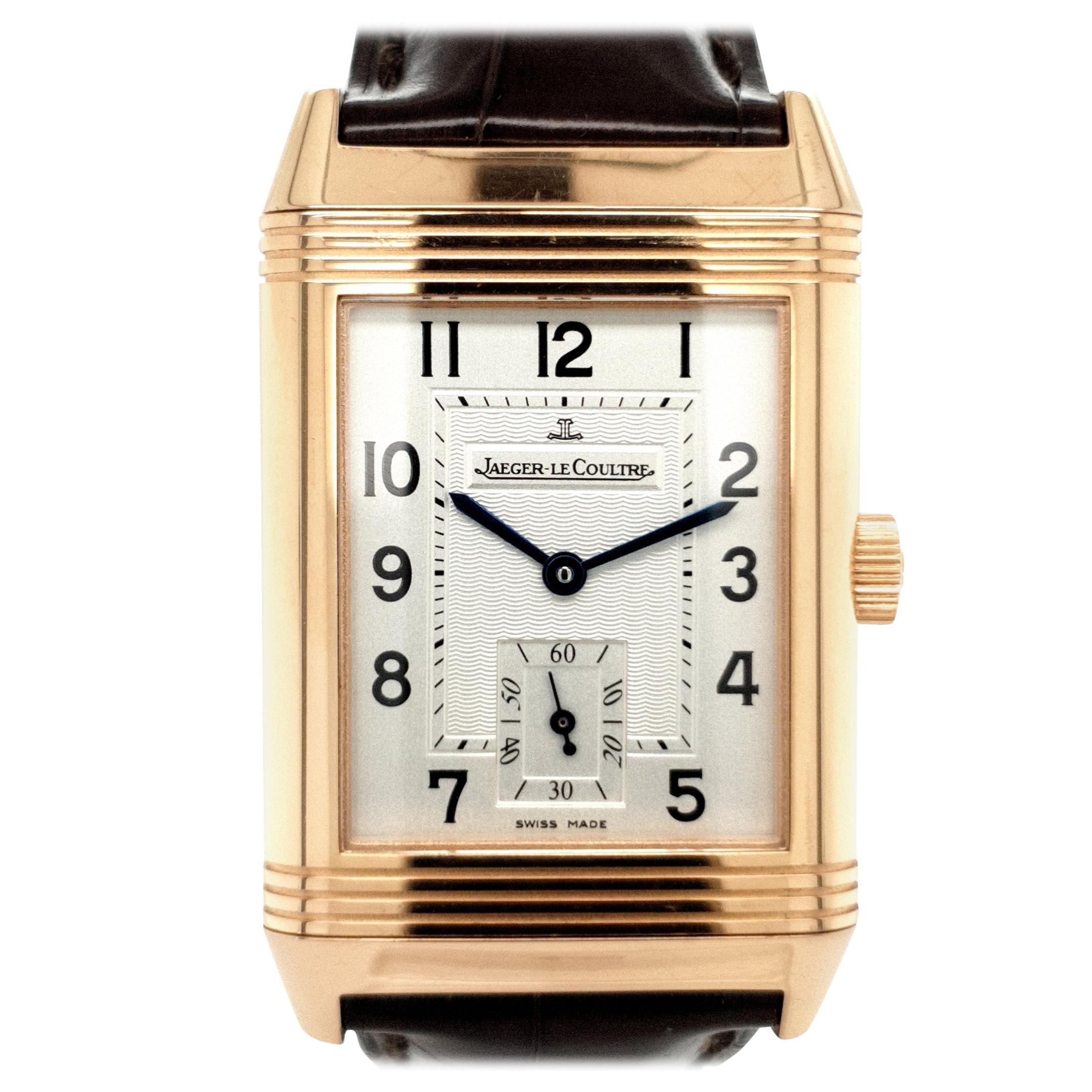 18 Karat Rose Gold Jaeger-LeCoultre Wristwatch, Reverso, Ref. 270.2.62