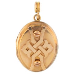 18 Karat Rose Gold Knot Motif Locket