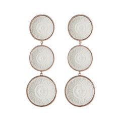 Used 18 Karat Rose Gold Vermeil Cameo Earrings