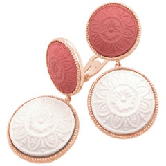 18 Karat Rose Gold Vermeil Cameo Earrings