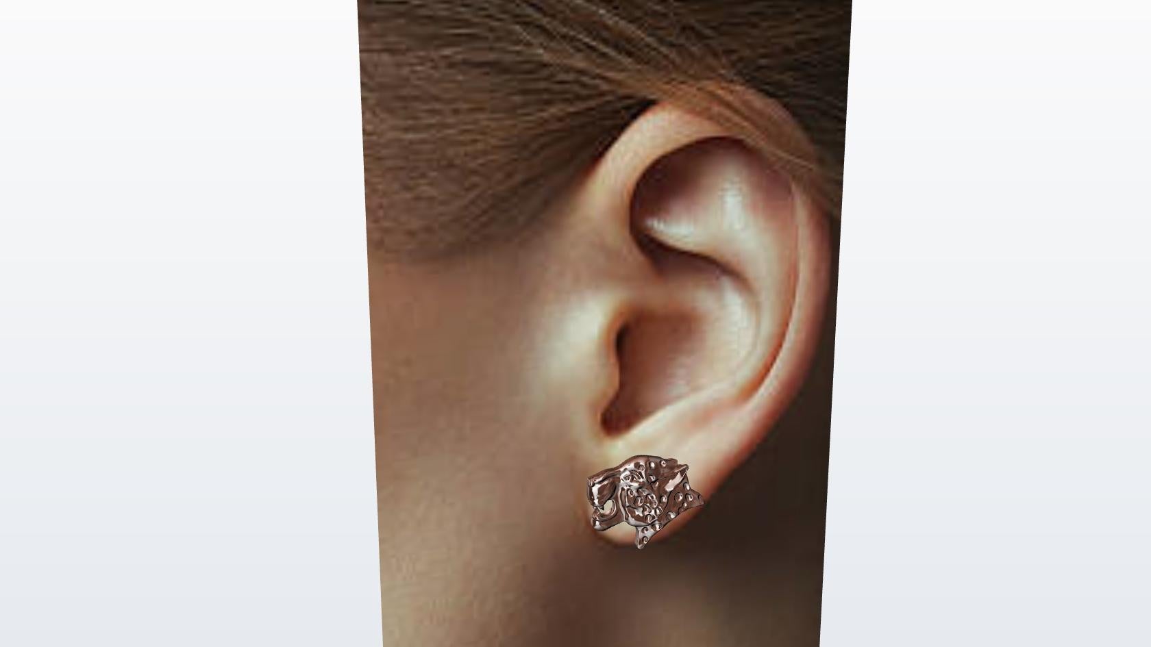 Boucles d'oreilles léopard en or rose 18 carats en vente 3