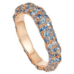 18 Karat Rose Gold Light Blue Sapphire Starlight Roma Ring by Niquesa