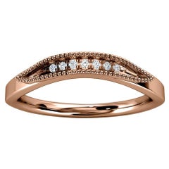 18 Karat Rose Gold Lille Curved Milgrain Diamond Ring