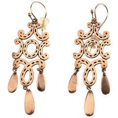 18 Karat Rose Gold Little Chandelier Earrings