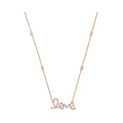 18 Karat Rose Gold Love Diamond Necklace '1/4 Carat'