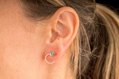 18 Karat Rose Gold Mandarin Garnet Diamond Curved Earrings