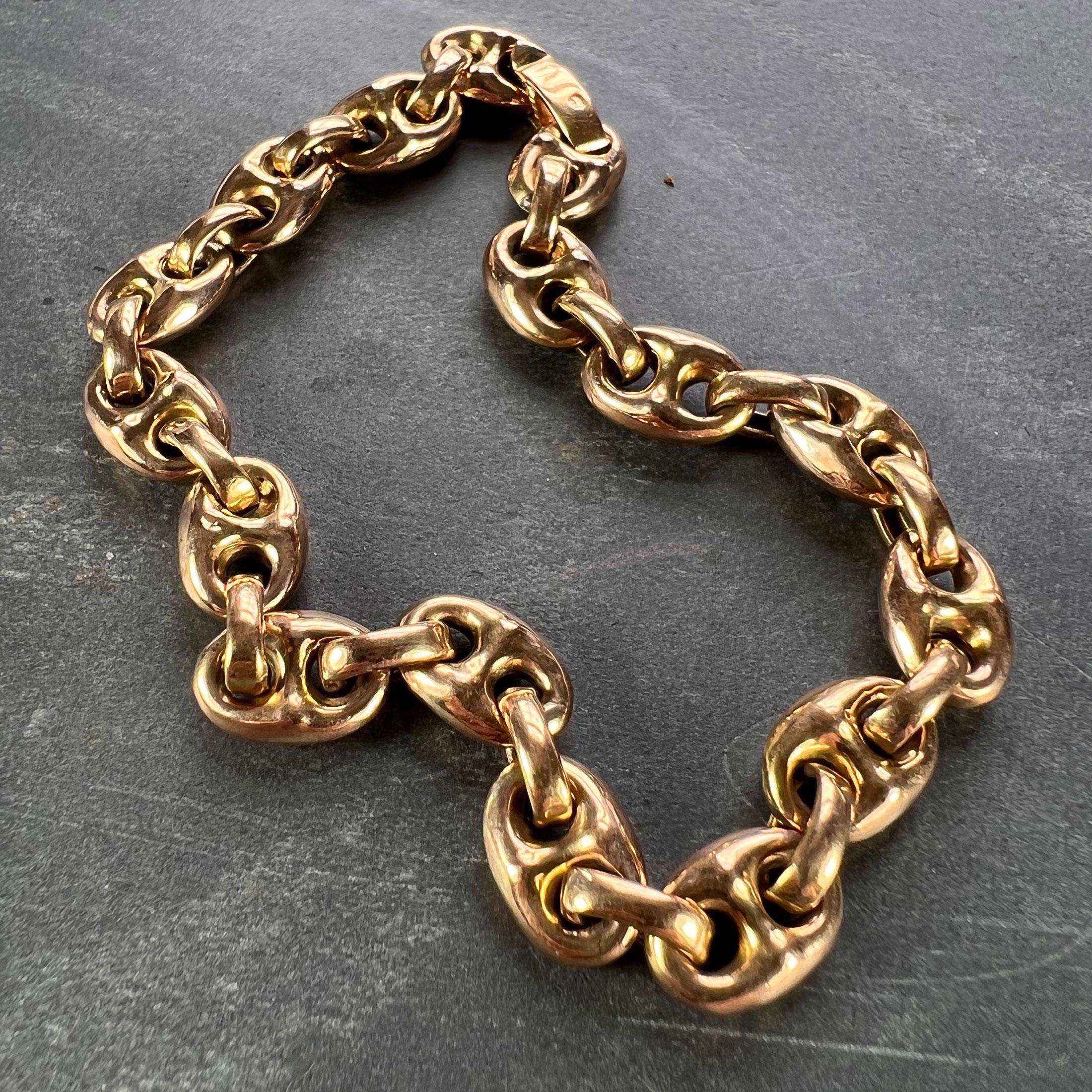 18 Karat Rose Gold Mariner Link Bracelet In Good Condition In London, GB