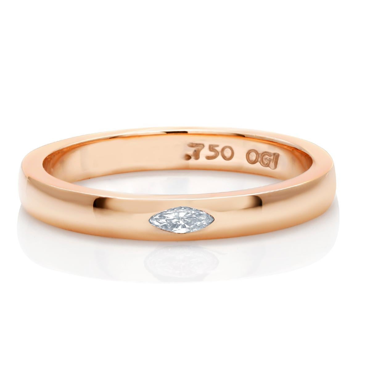 Contemporary Eighteen Karats Rose Gold Marquise Diamond Cocktail Ring