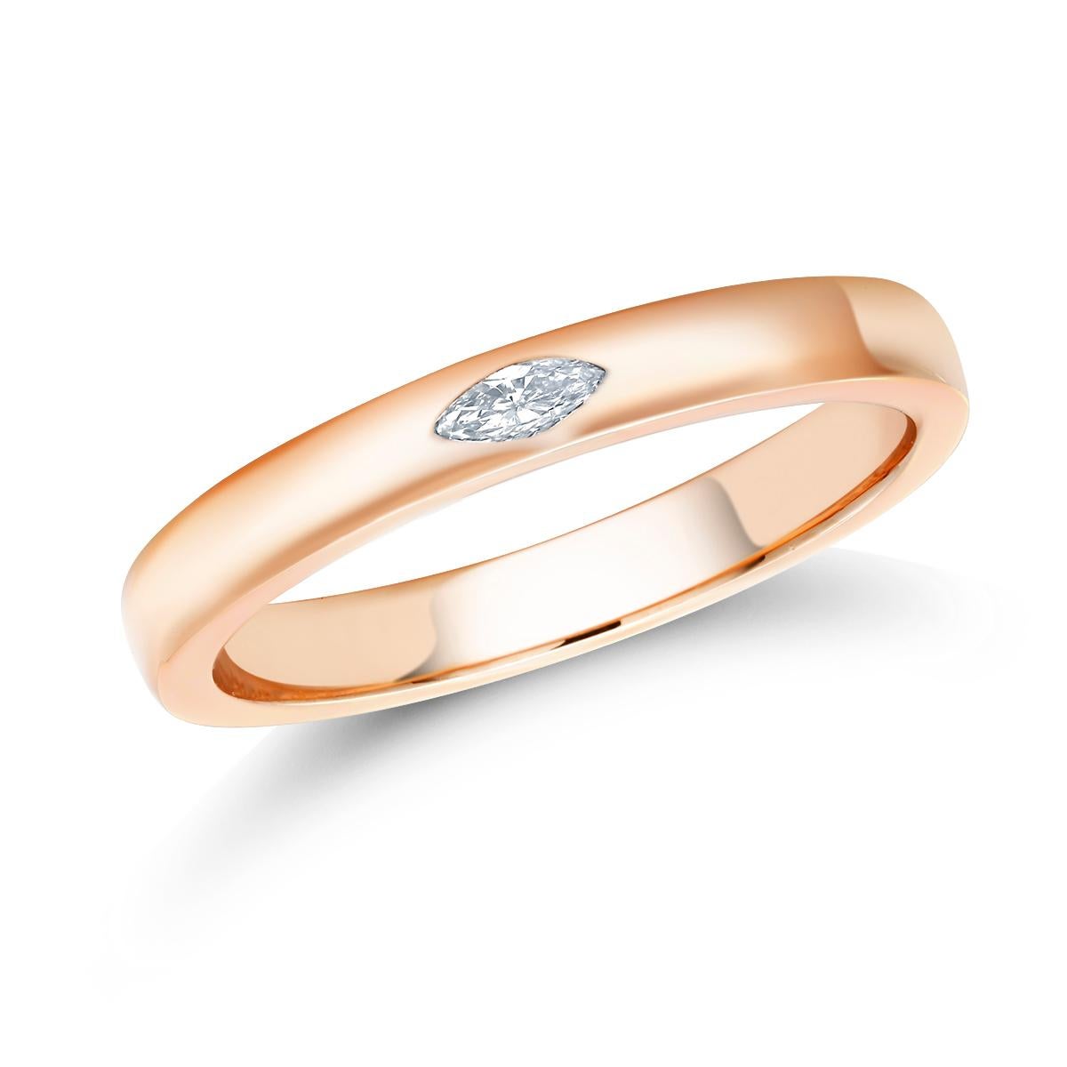 Marquise Cut Eighteen Karats Rose Gold Marquise Diamond Cocktail Ring