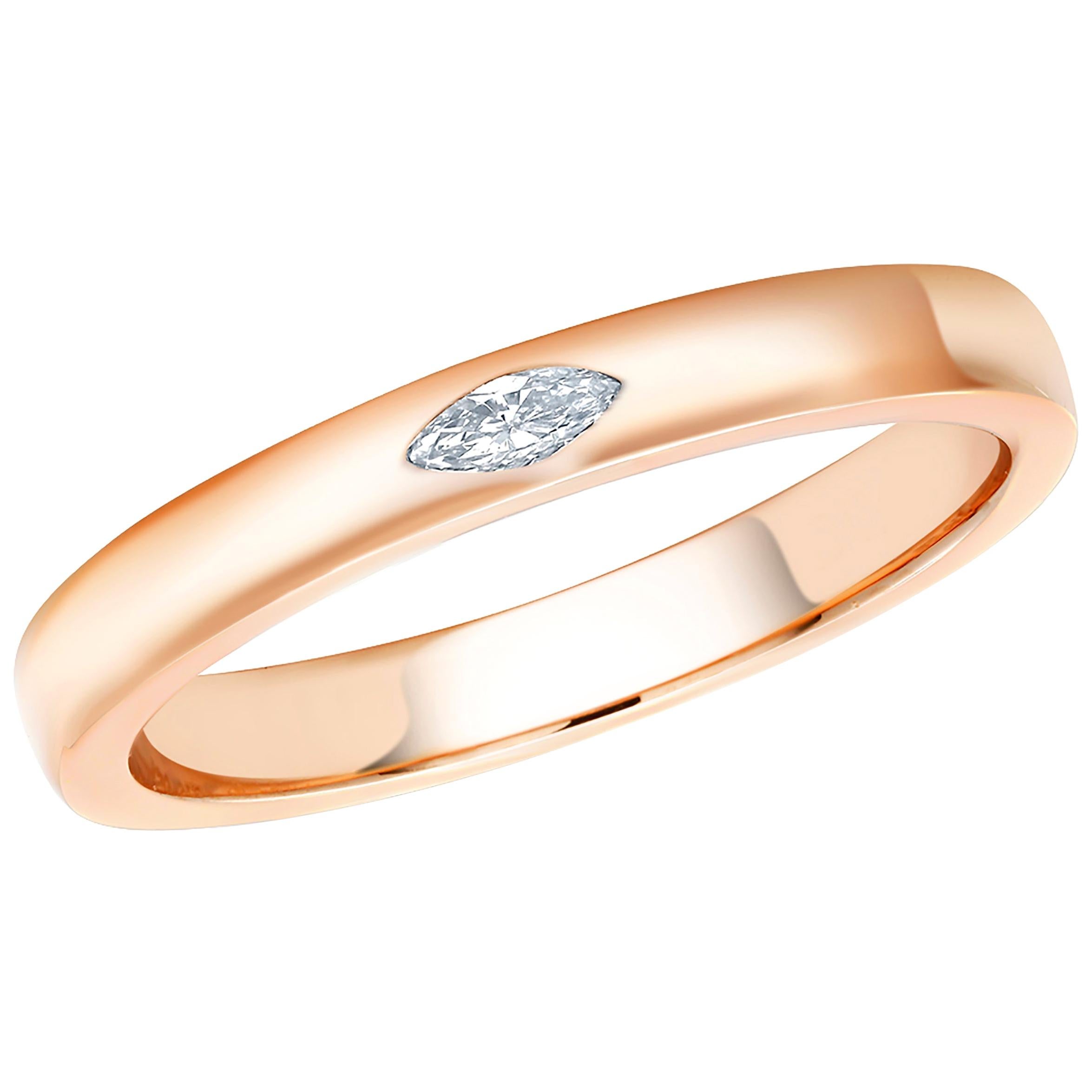 Eighteen Karats Rose Gold Marquise Diamond Cocktail Ring