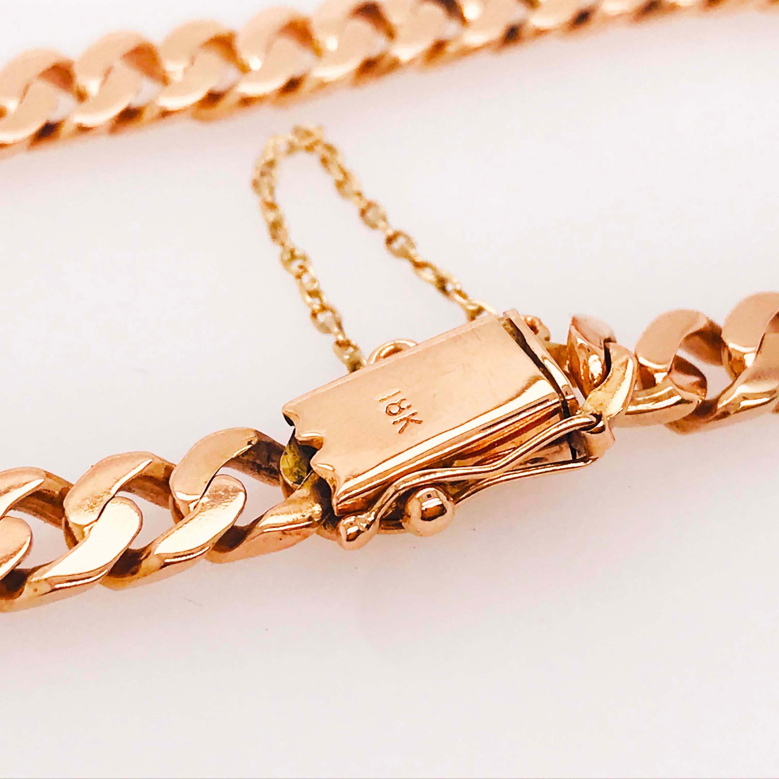 18 Karat Rose Gold Miami Cuban Chain Bracelet, Solid 18 Karat Gold Link Bracelet 5