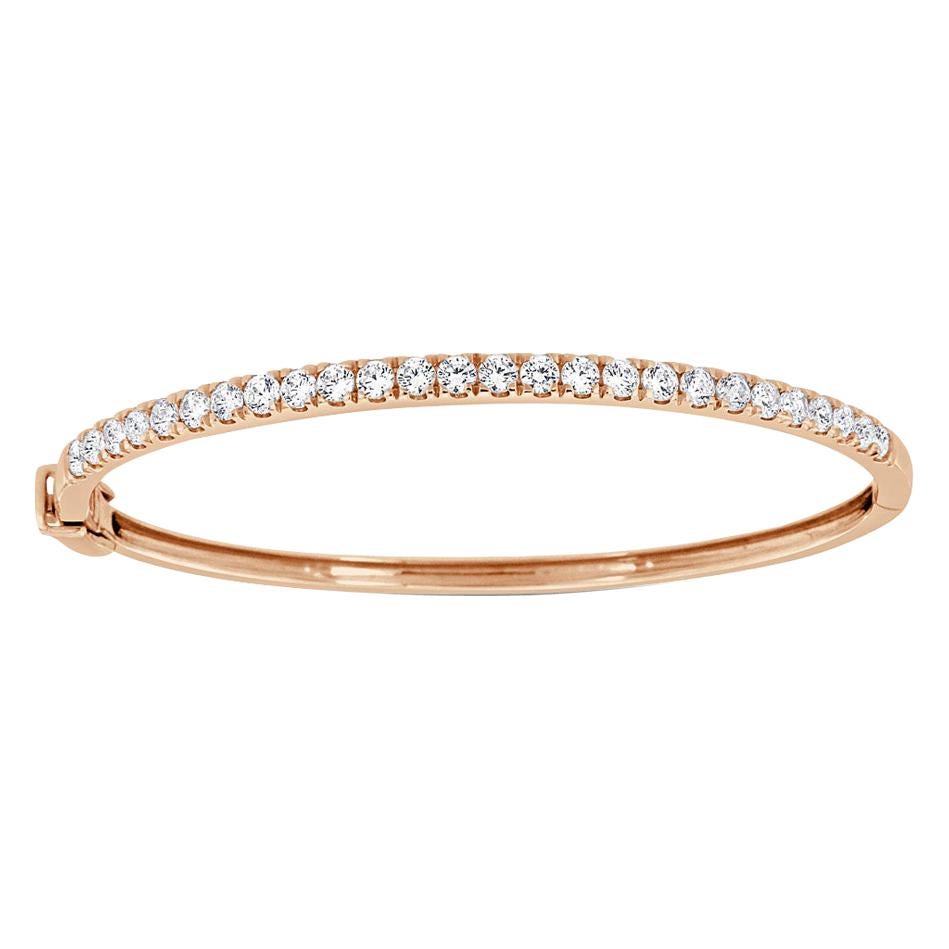 18 Karat Rose Gold Micro-Prong Diamond Bangle '2 Carat'