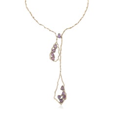 Collana in oro rosa 18 carati con zaffiri rosa