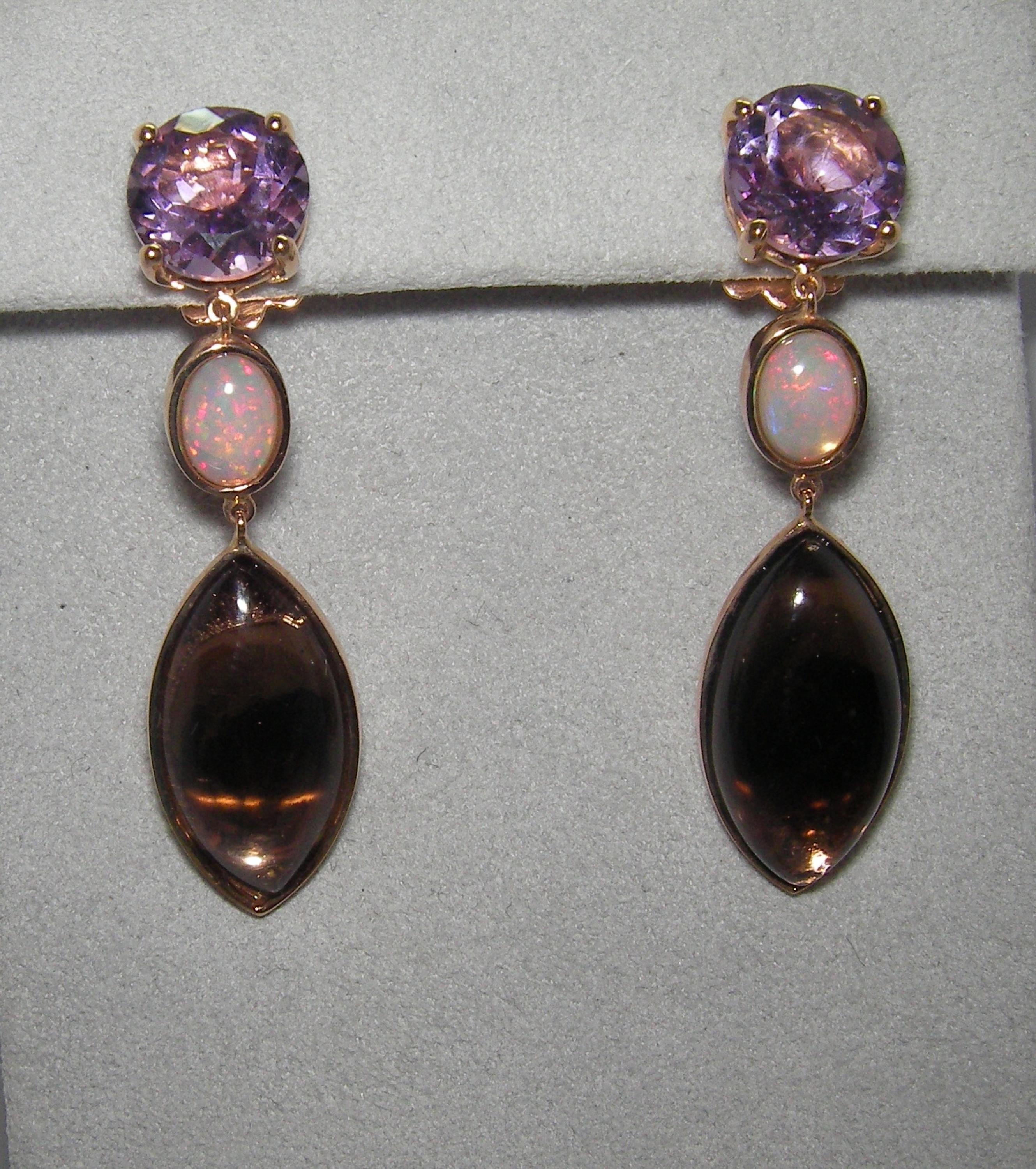 opal and amethyst earrings