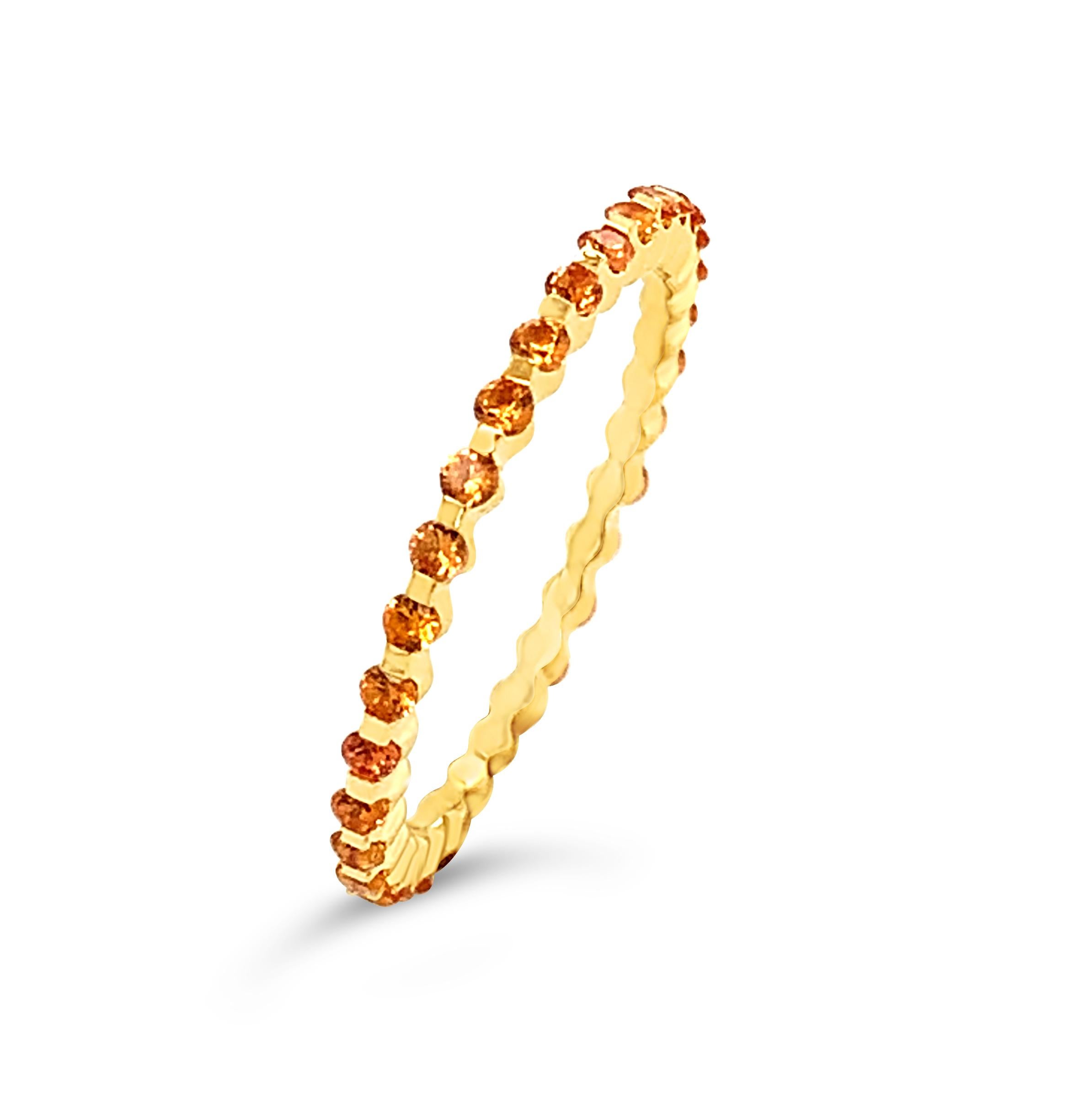 Garavelli Ring aus 18 Karat Roségold mit orangefarbenen Saphiren 3