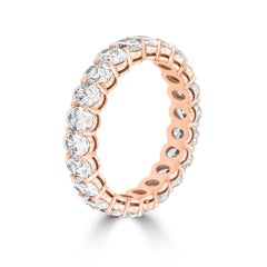 18 Karat Rose Gold Oval Eternity Diamond Ring '3 Carat'