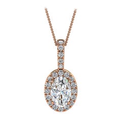 18 Karat Rose Gold Oval Halo Diamond '1/2 Carat'