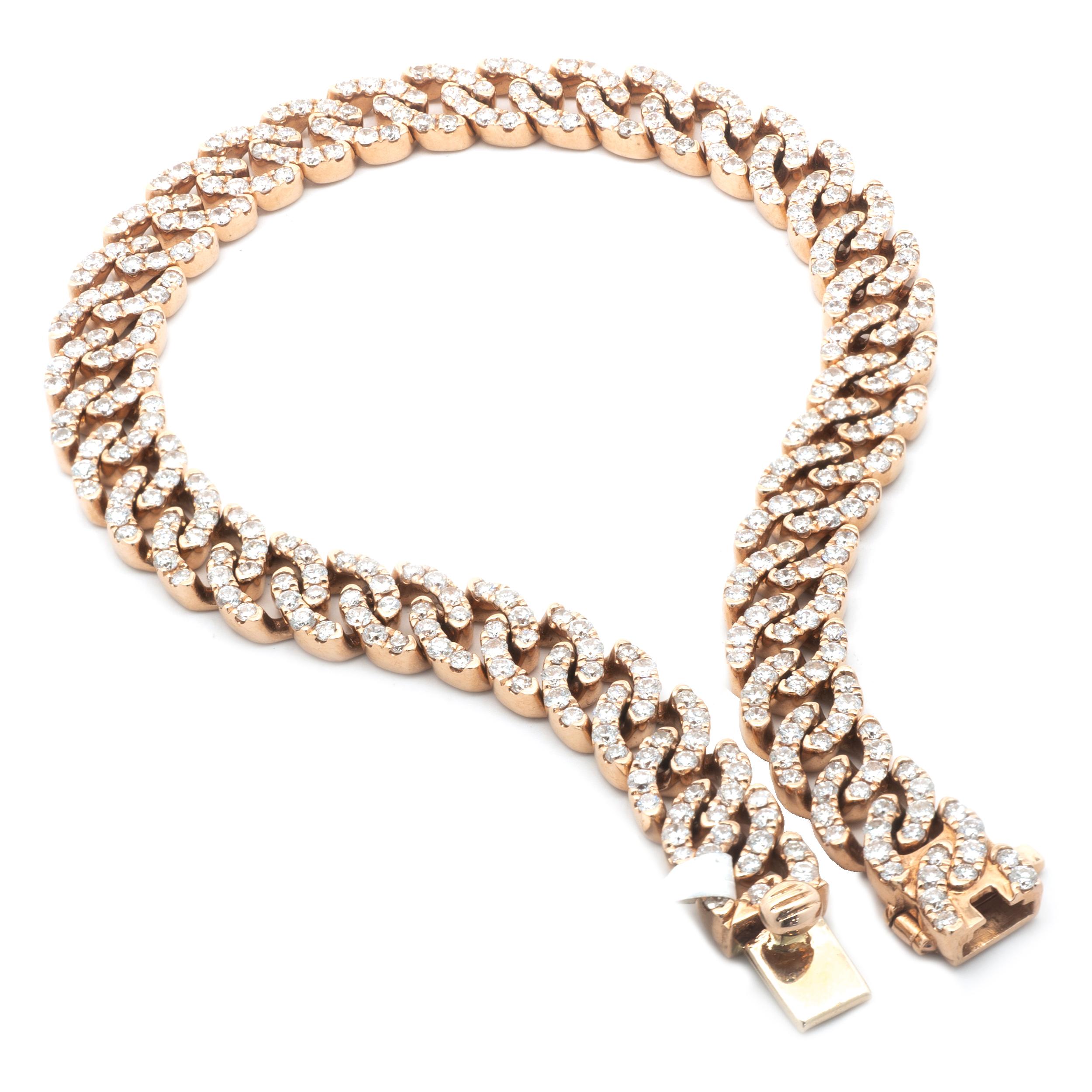 rose gold cuban link bracelet