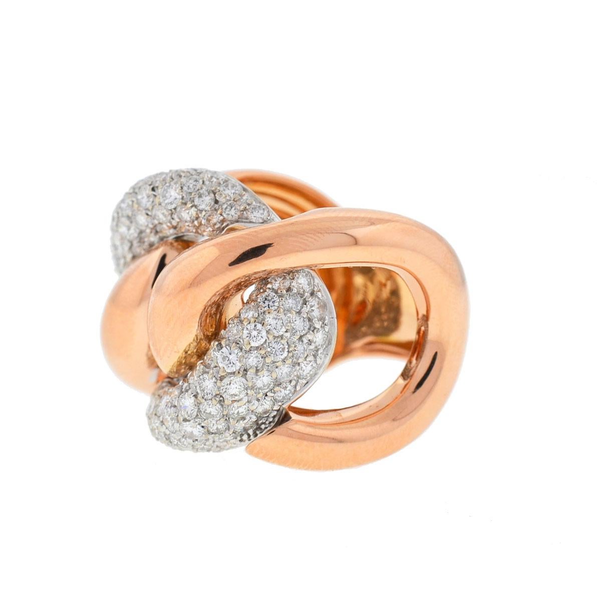 Style-Pave Diamond Free Form Rings 
Metal-18k Rose Gold
Size-7
Weight -22.79 grams
Stones-Diamonds - Pave Approx. 22.79 TCW

