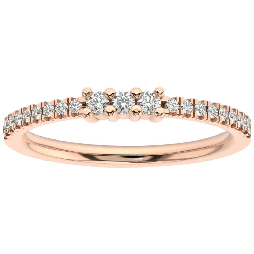 18 Karat Rose Gold Paz Petite Diamond Ring '1/5 Carat' For Sale