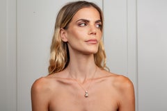 Colgante Diamante Redondo Pera Oro Rosa 18 Kilates