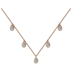 18 Karat Rose Gold Pear Shaped Diamond Necklace '2/5 Carat'