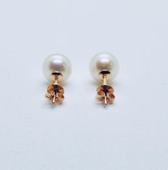 18 Karat Rose Gold, Pearls and Green Tourmalines Earrings