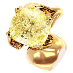18 Karat Rose Gold Pendant Necklace with 1 Carat GIA Certified Yellow Diamond