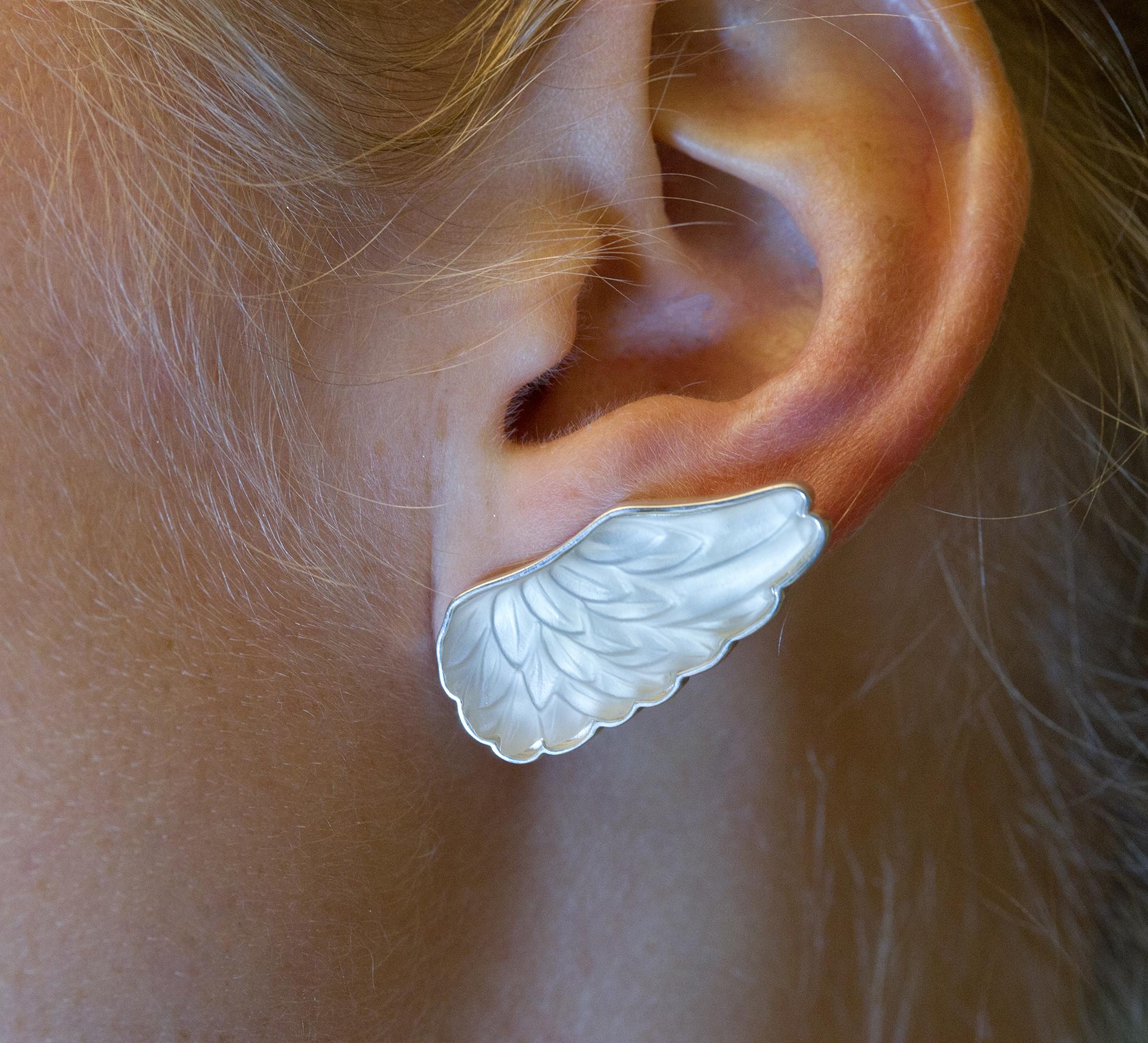 Boucles d'oreilles artisanales Persée en or rose dix-huit carats avec quartzes de l'artiste en vente 9