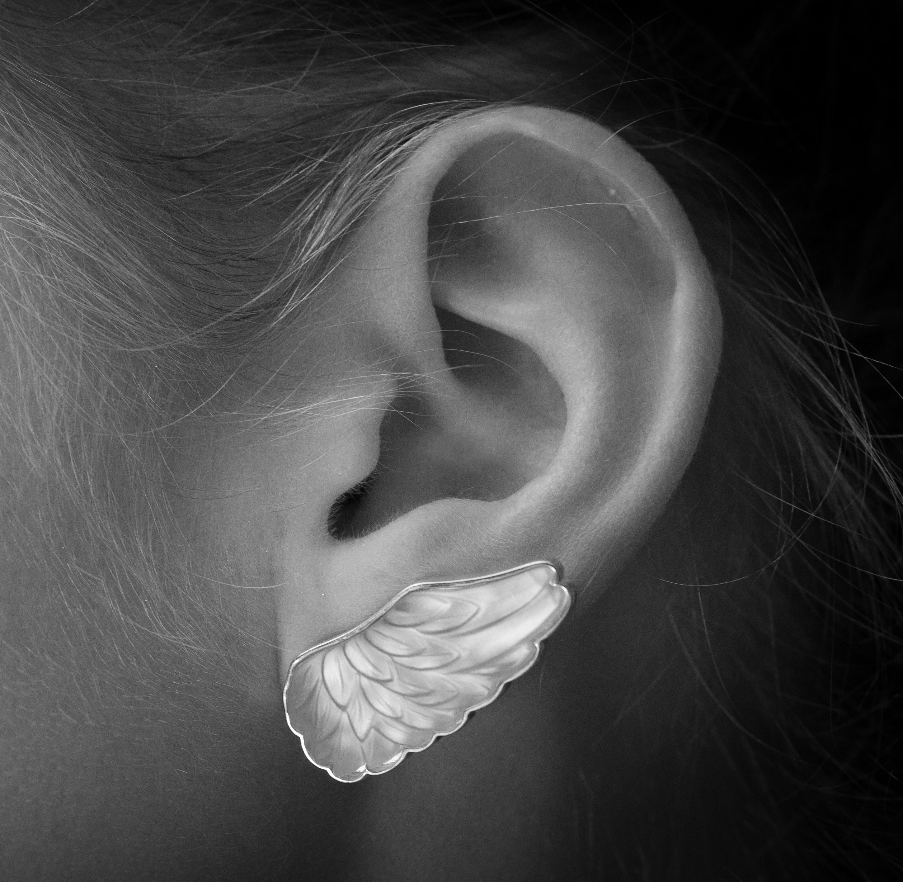 Boucles d'oreilles artisanales Persée en or rose dix-huit carats avec quartzes de l'artiste Unisexe en vente