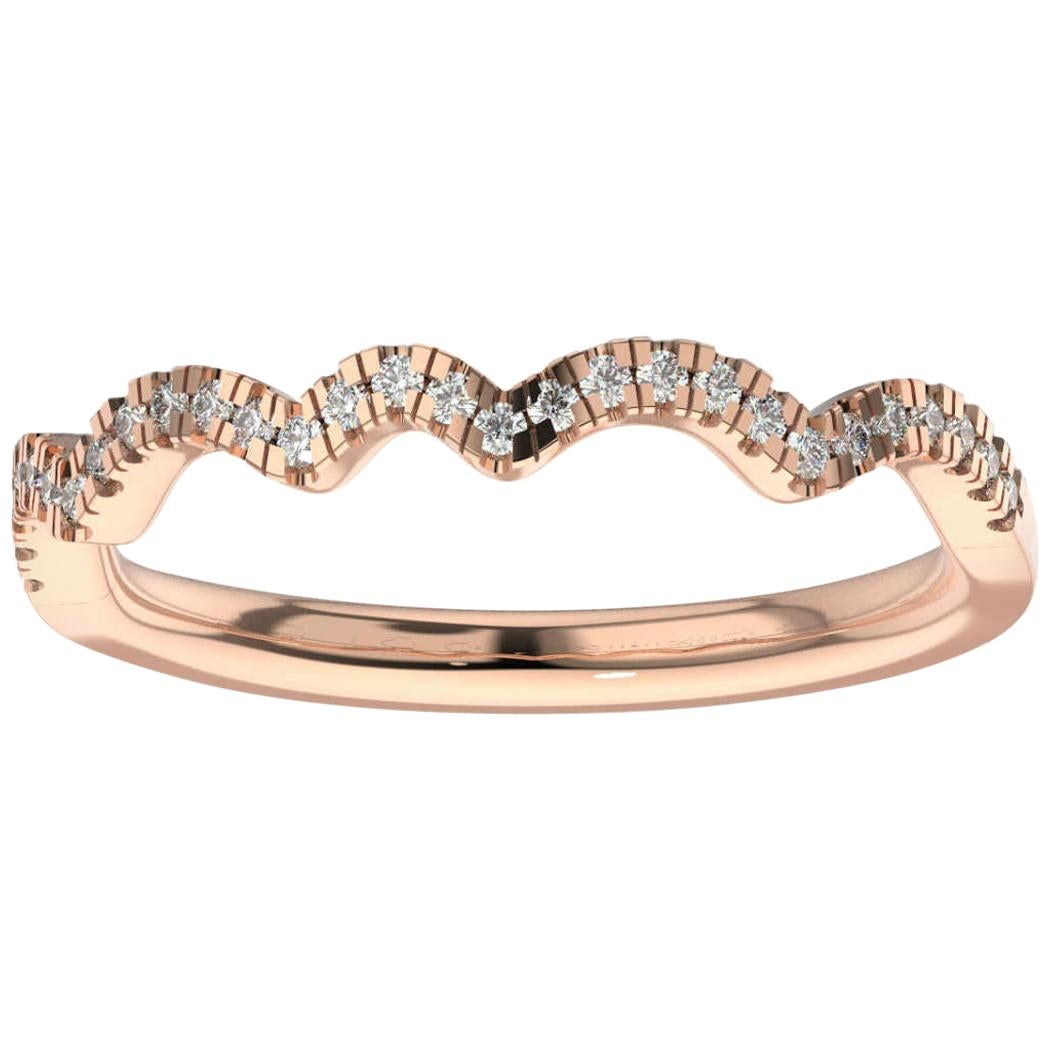 18 Karat Rose Gold Petite Milano Diamond Ring '1/6 Carat' For Sale