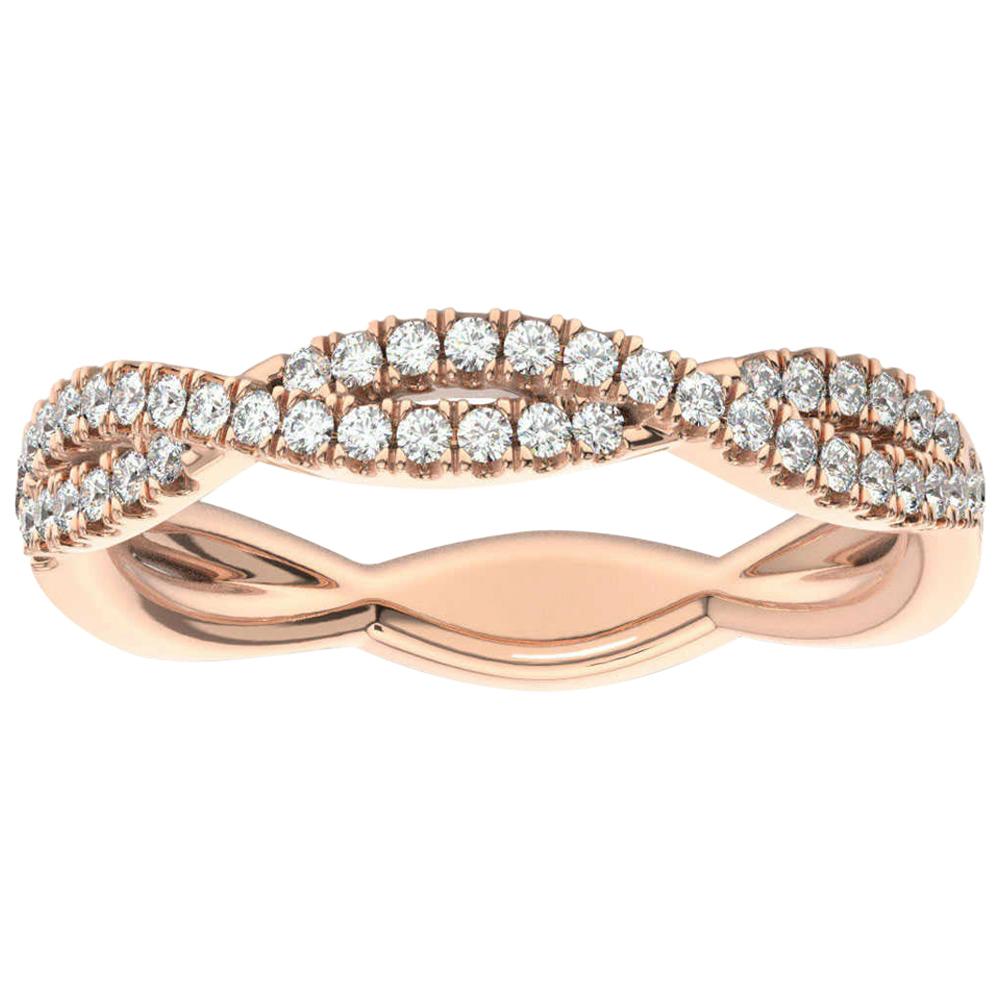 18 Karat Rose Gold Petite Verona Infinity Diamond Ring '1/4 Carat' For Sale