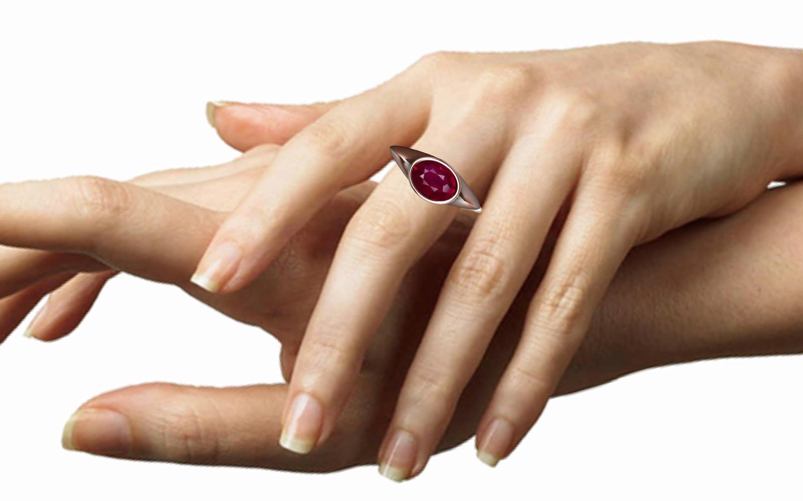 En venta: Anillo Escultura de Rubí Sangre de Paloma de Oro Rosa de 18 Kilates  7