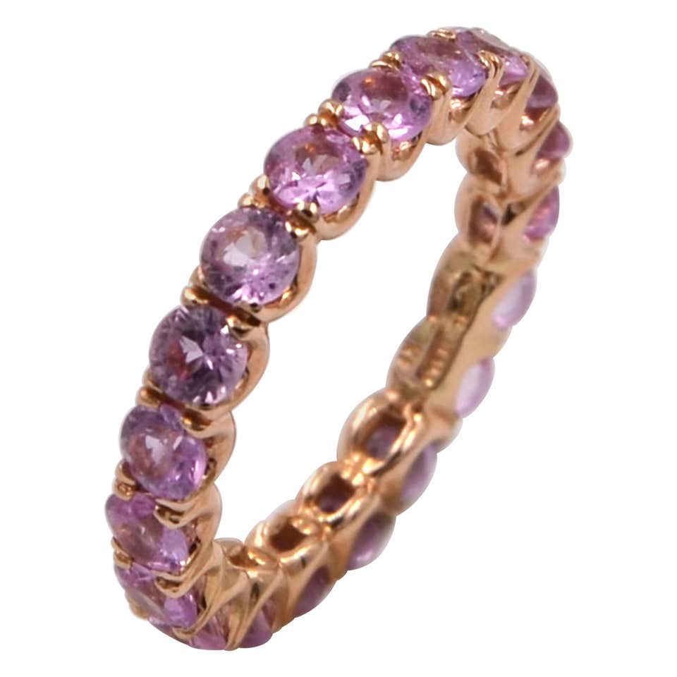Antique Pink Sapphire Band Rings - 104 For Sale at 1stdibs