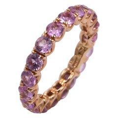 18 Karat Rose Gold Pink Sapphires Garavelli Band Eternity Ring