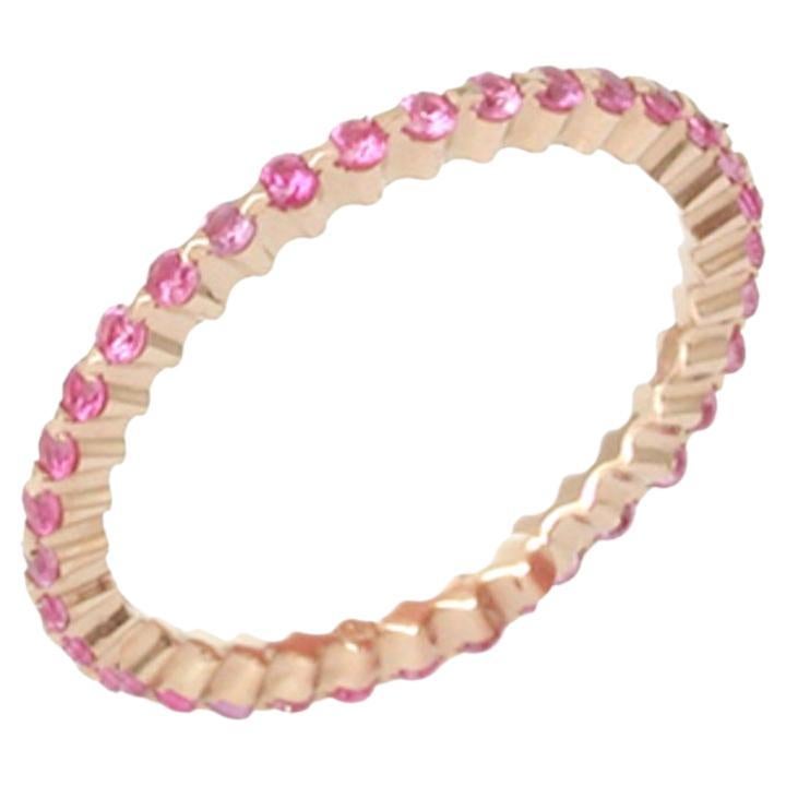 18 Karat Rose Gold Pink Sapphires Garavelli Band Ring
