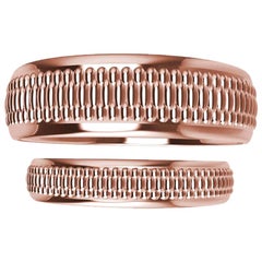 Used 18 Karat Rose Gold Polished Millgrain Wedding Bridal Set