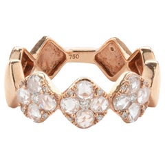 18 Karat Rose Gold Quad Set Diamond Station Band