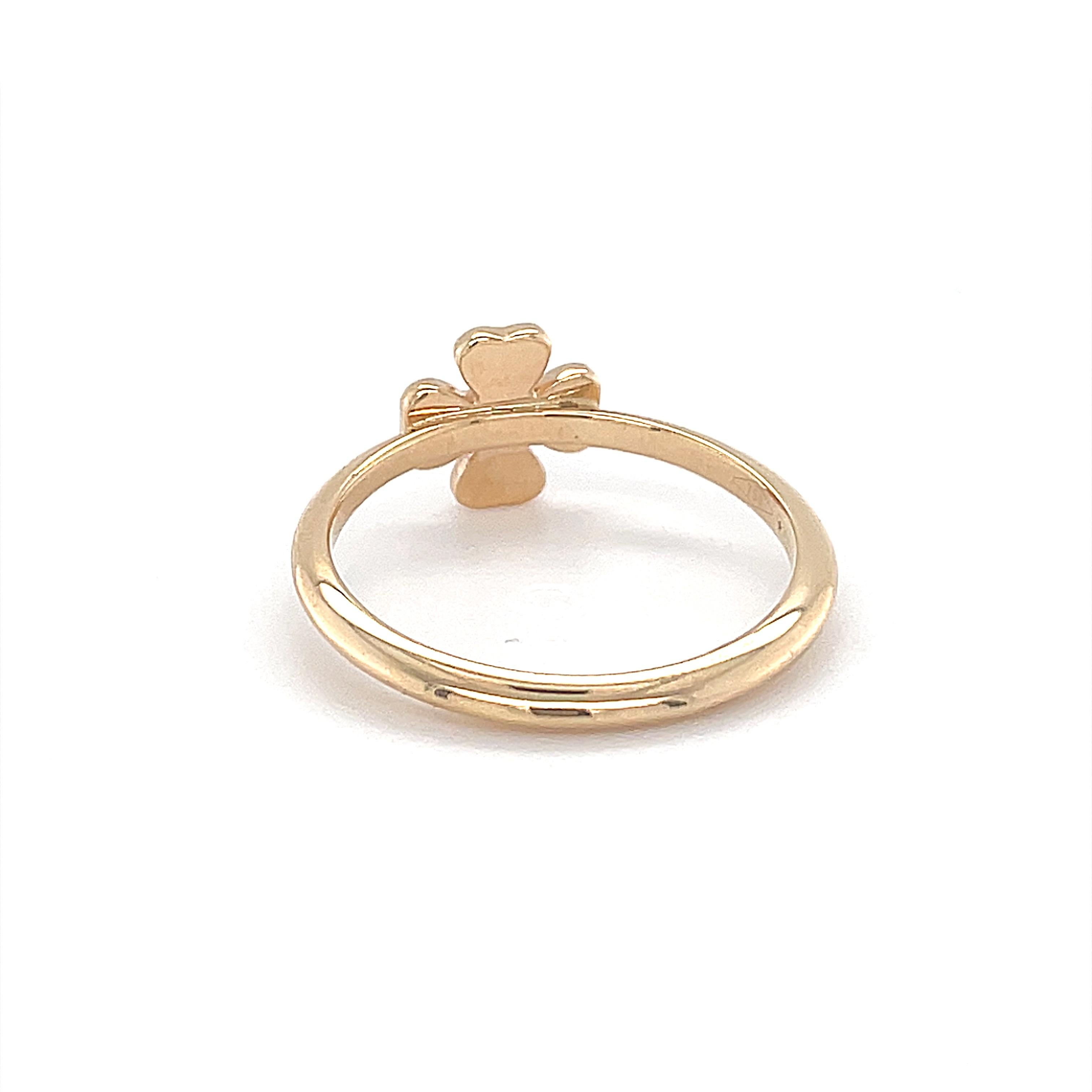 18 Karat Rose Gold Quatrefoil Shape Diamond Fashion Ring For Sale 1
