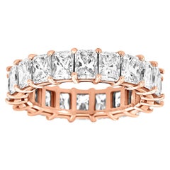 18 Karat Rose Gold Radiant Eternity Diamond Ring '6 Carat'