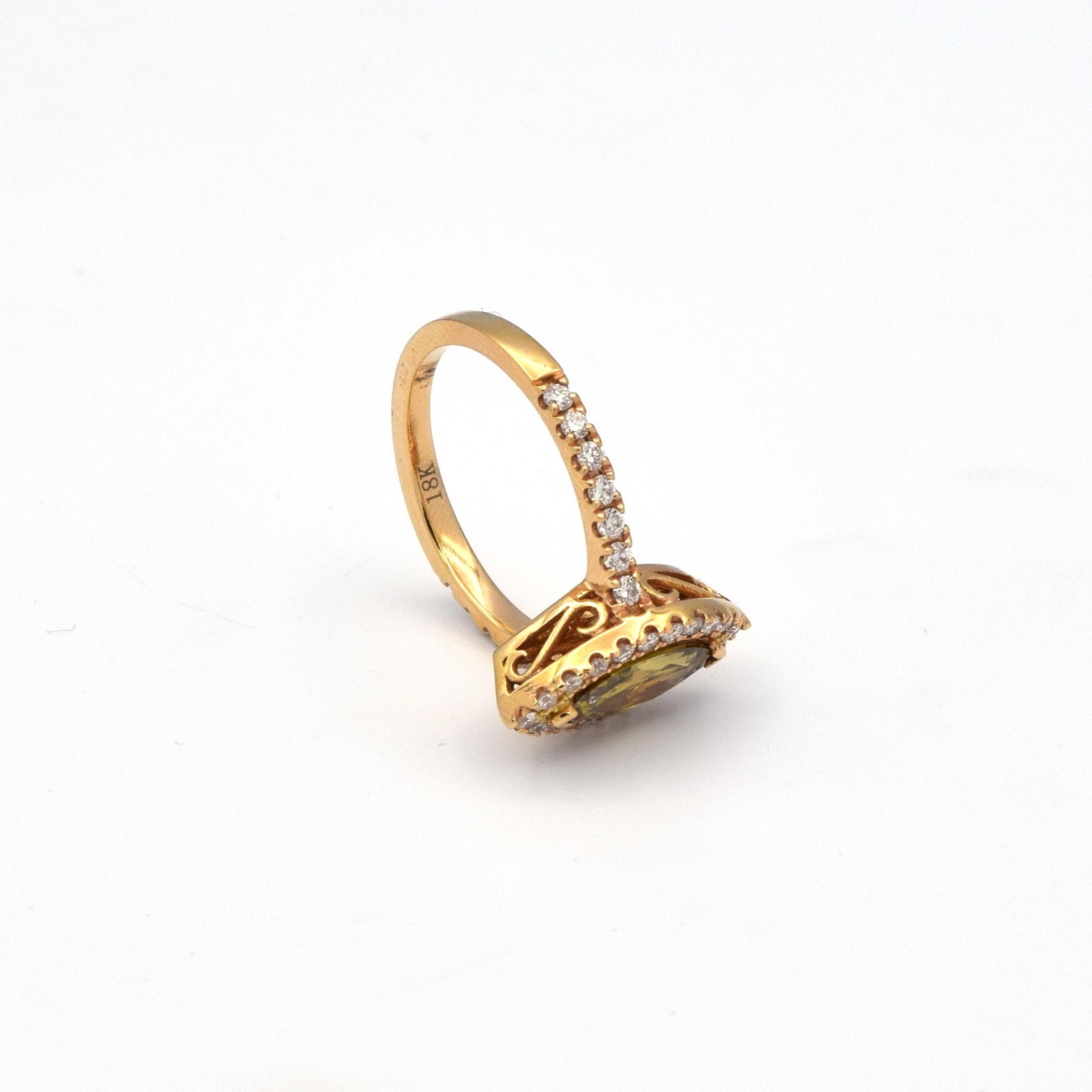 18 Karat Rose Gold Ring with 1.01 Carat 