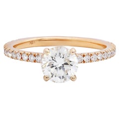 18 Karat Roségold Ring mit 1,20 Karat Diamant im Rundschliff und 0,50 Karat im Rundschliff